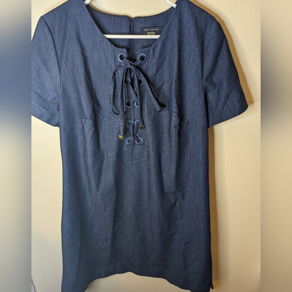 Tommy Hilfiger Chambray Tie Front Dres